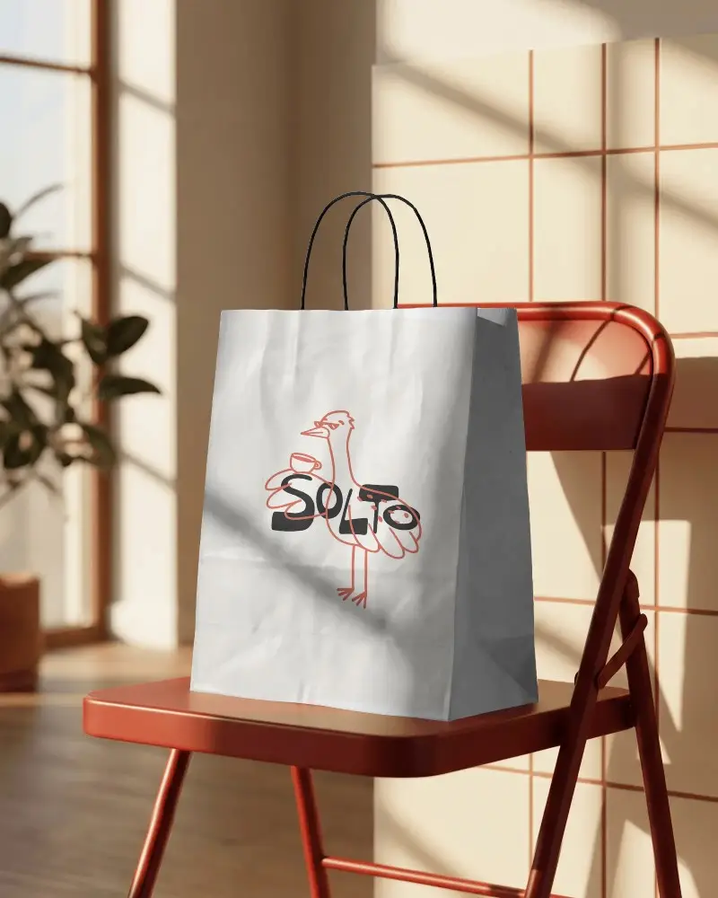 Premium Paper Bag Mockup With Handle For Retail And Branded Packaging Presentation
