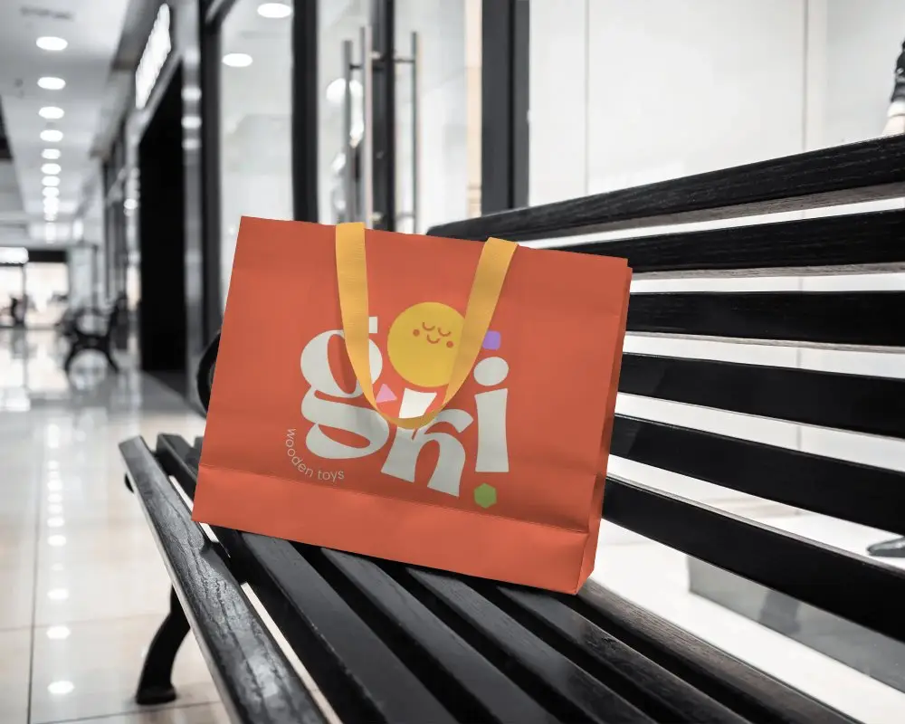 Simple Carry Paper Bag Mockup In Mall Setting For Creative Design Showcase