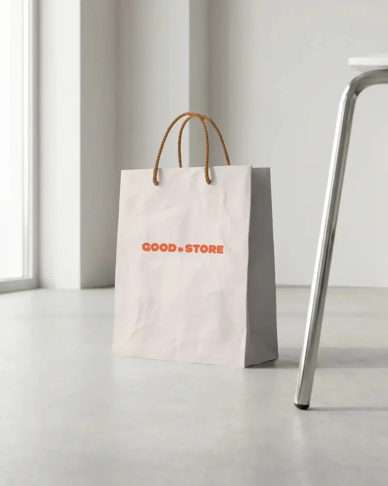Eco Friendly Paper Bag Mockup For Retail And Branding Purposes With Carrying Handles
