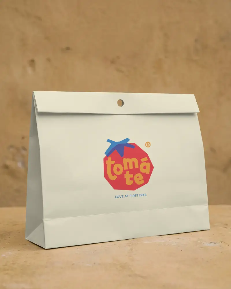 Kraft Style Paper Bag Mockup Showing Flat Bottom And Secure Closure To Enhance Branding