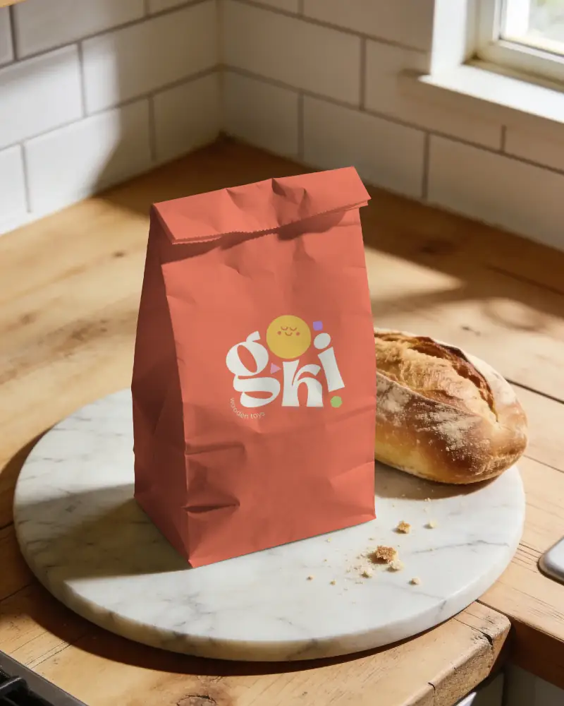 Paper Bag Mockup For Bakery Packaging And Food Delivery Brand Presentation