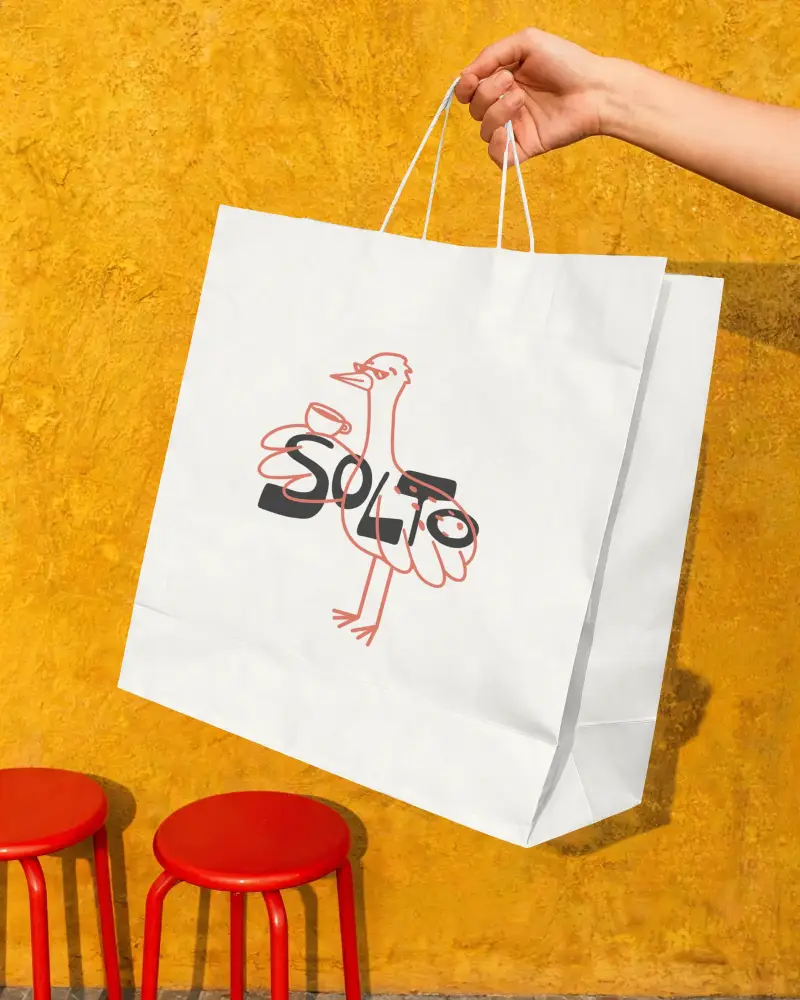 Eco Friendly Paper Shopping Bag Mockup With Twist Handle For Branding And Packaging Design