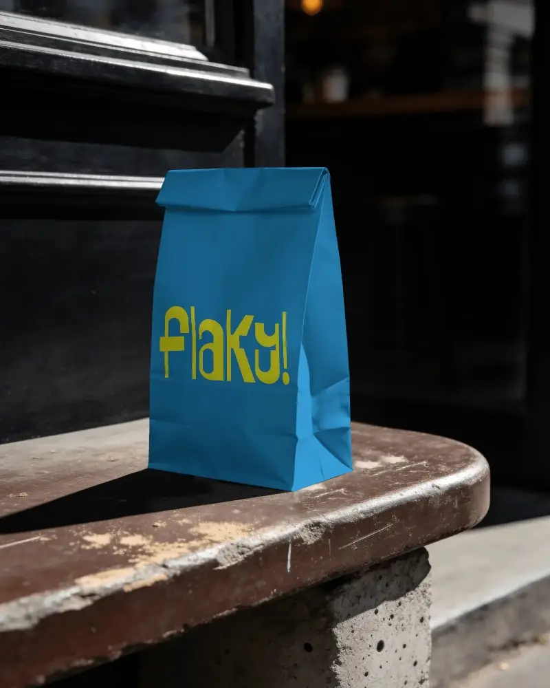 Simple Paper Bag Mockup With Folded Top Display For Product Packaging And Marketing