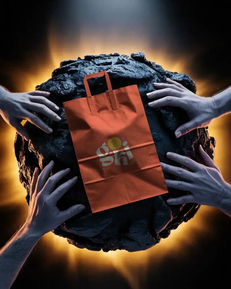 Eco Friendly Paper Bag Mockup With Realistic Texture And Modern Tote Design For Branding Use