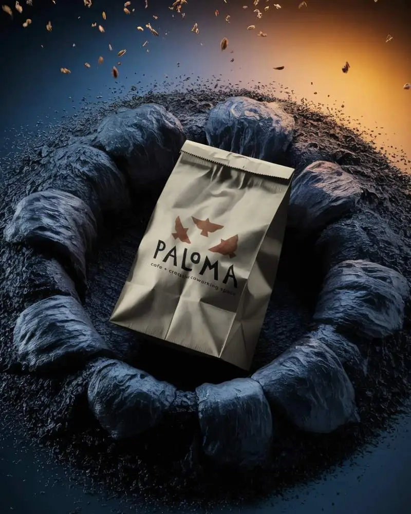 Eco Friendly Paper Bag Mockup Showcasing Realistic Folds And Sealed Top Presentation