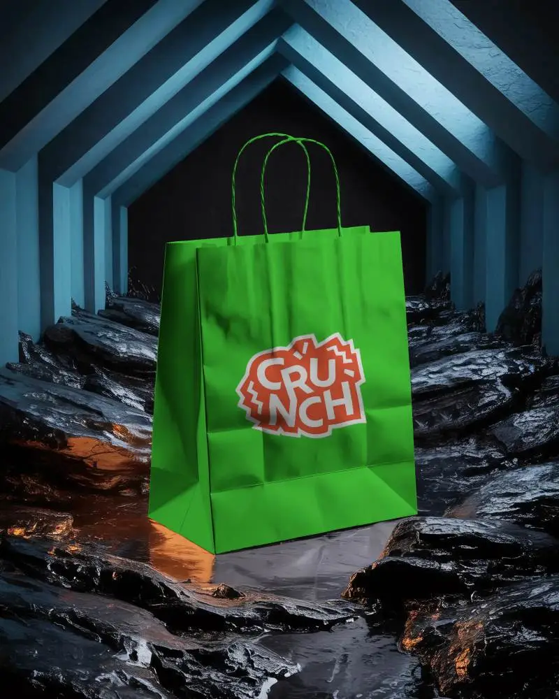 Eco Friendly Paper Bag Mockup Showcasing Sustainable Packaging Solutions For Brand Promotion