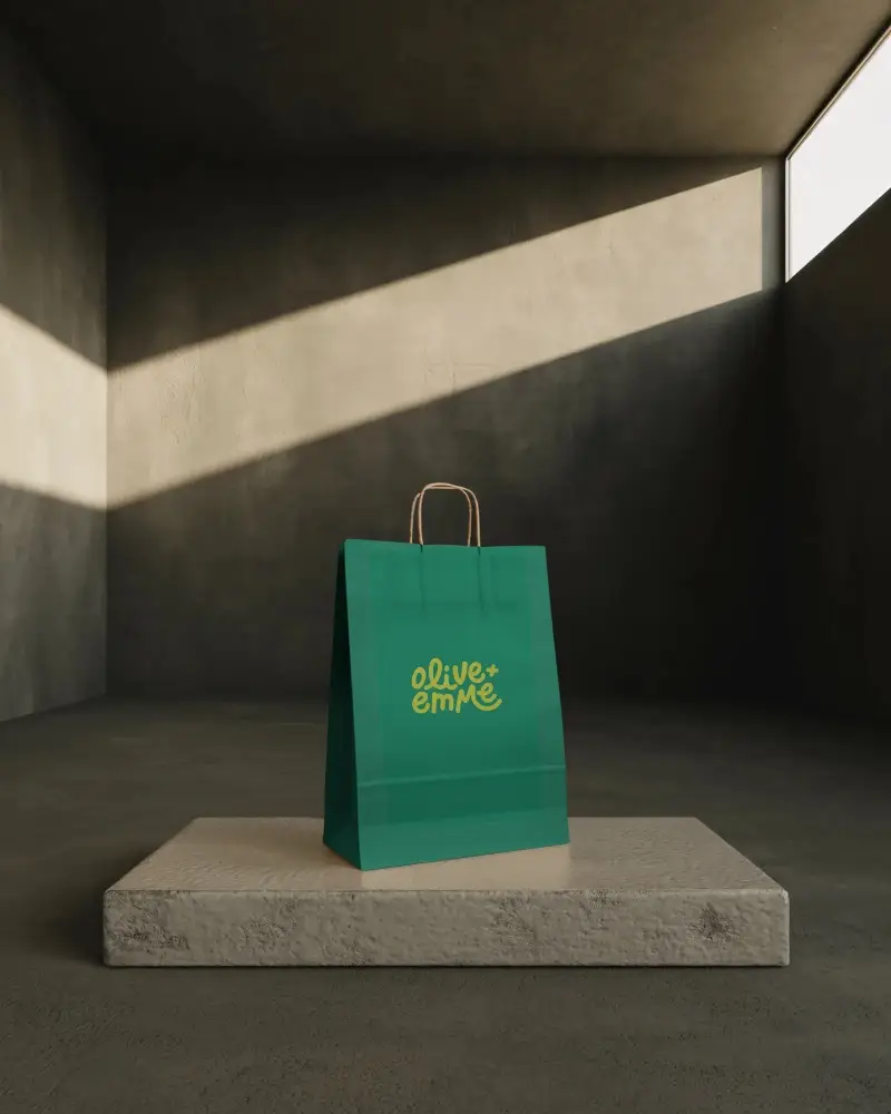 Premium Quality Paper Bag Mockup Showcasing Simple Handle Design In Stylish Setting