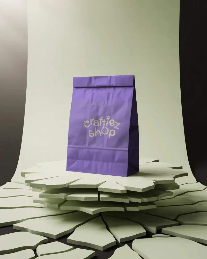 Eco Friendly Paper Bag Mockup For Packaging Presentations And Branding Designs