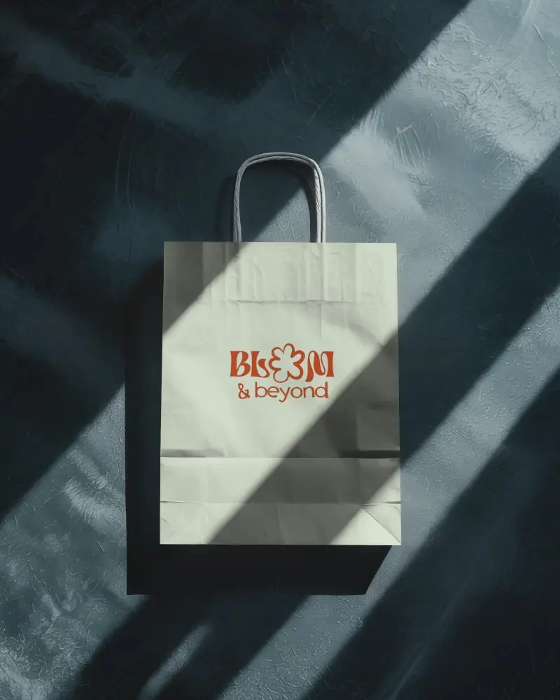 Minimalistic Natural Paper Bag Mockup For Branding And Packaging Design Presentation