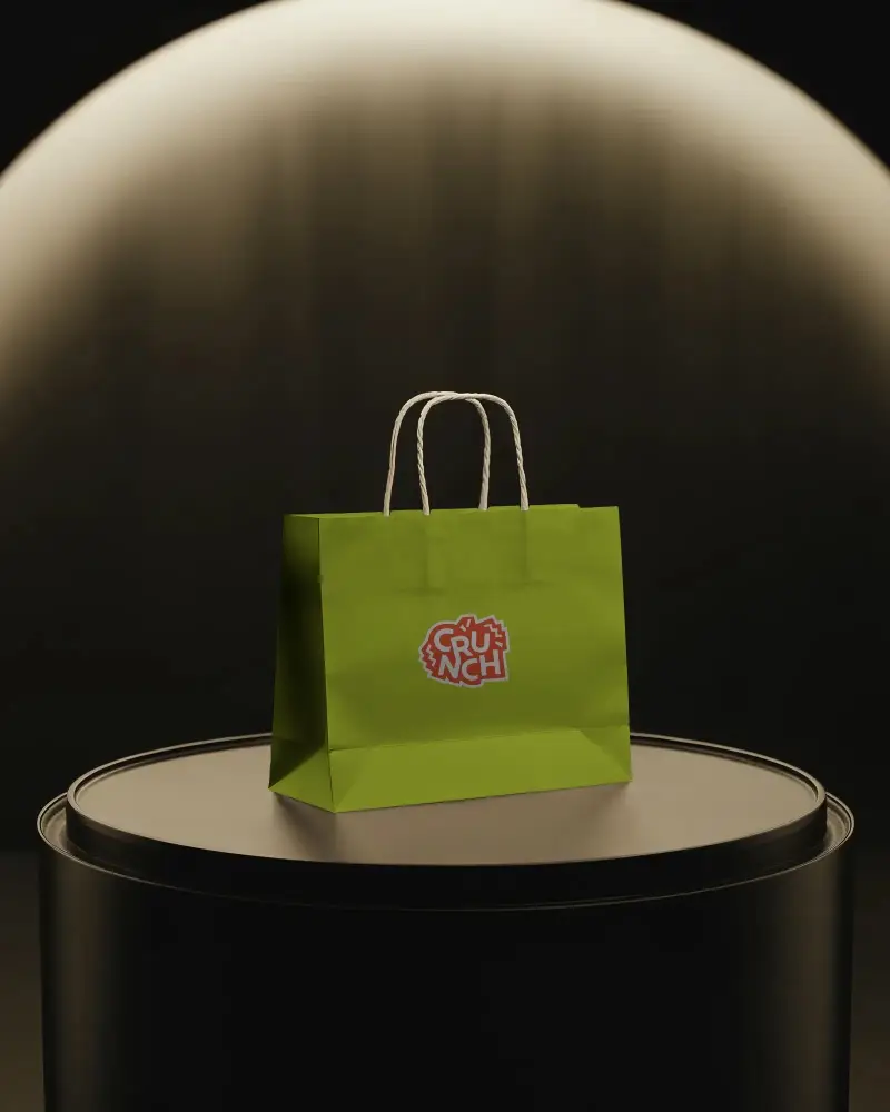 Eco Friendly Paper Bag Mockup For Minimalist Retail Packaging Brand Presentation Display