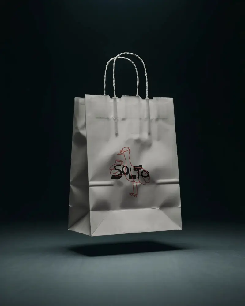 Minimalistic Paper Bag Mockup For Branding And Promotional Packaging Design Presentation