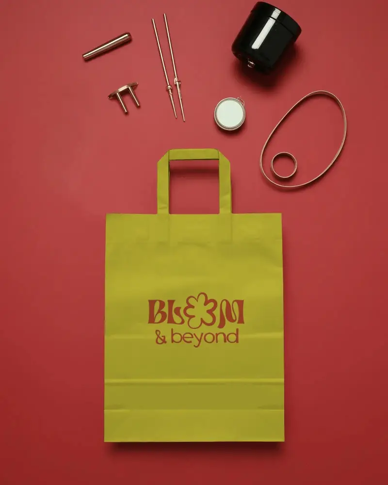 Reusable Paper Shopping Bag With Handles For Eco Friendly Retail Packaging And Grocery Carry