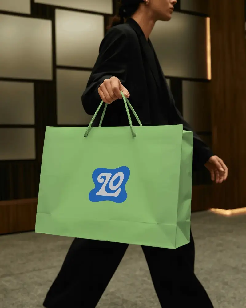 Premium Large Paper Bag Mockup For Retail And Fashion Industry Brand Presentation