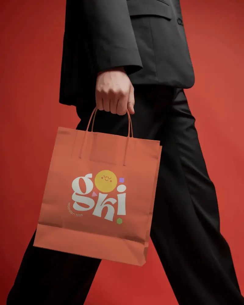Stylish Paper Bag Mockup For Retail Packaging And Custom Branding Designs Online