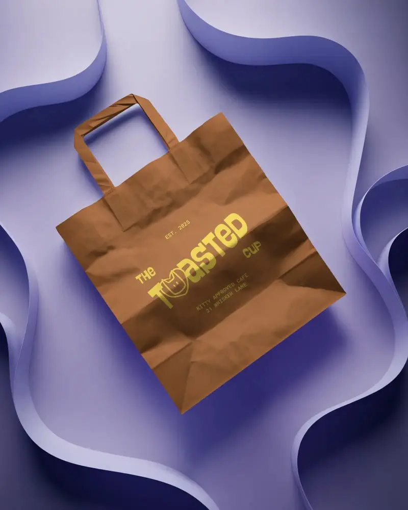 Ecofriendly Paper Bag Mockup With Unique Angles And Authentic Texture For Branding Use