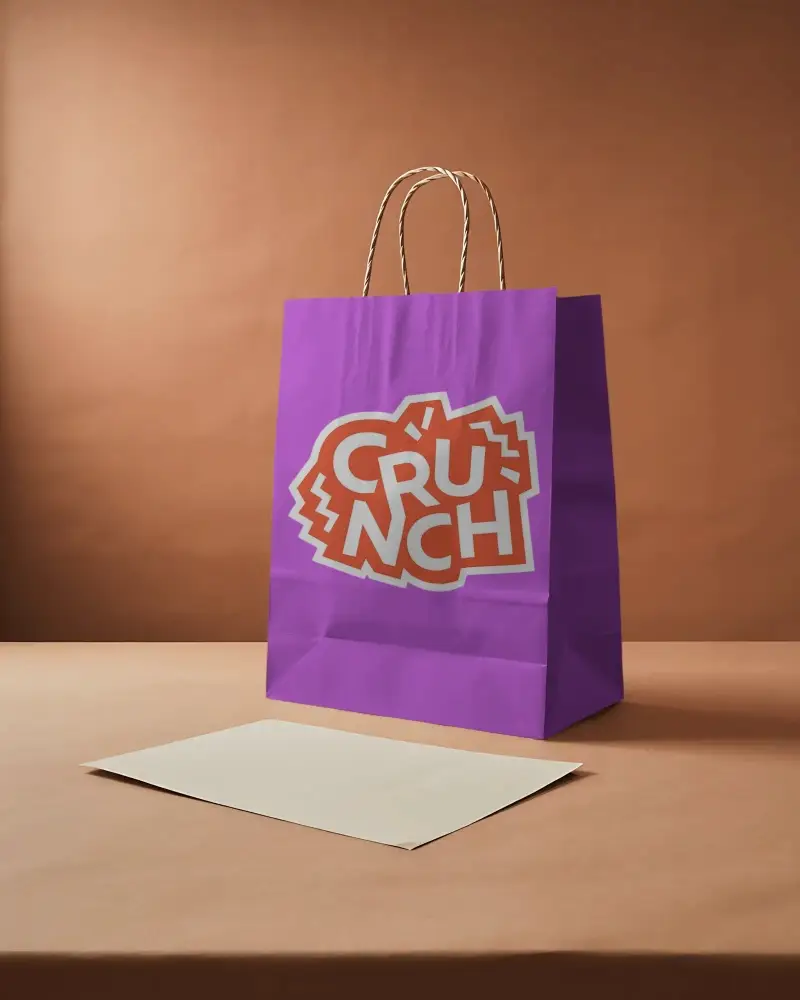 Eco Friendly Paper Bag Mockup On Simple Background For Retail Store Packaging And Promotional