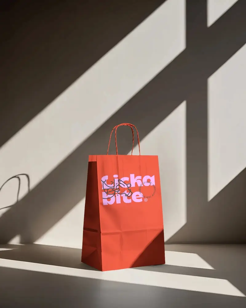 Eco Friendly Paper Bag Isolated On Minimalist Background For Sustainable Packaging Mockup