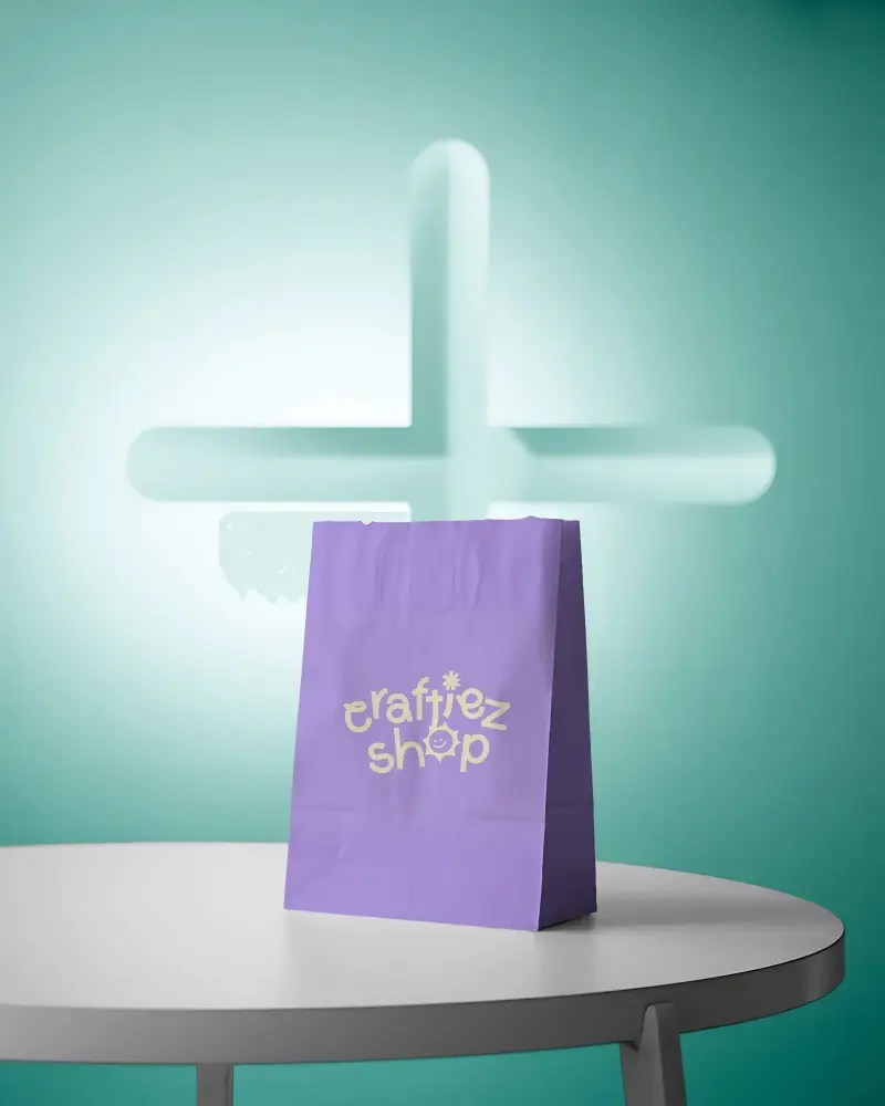 High Quality Paper Bag Mockup For Custom Logo And Product Packaging Preview