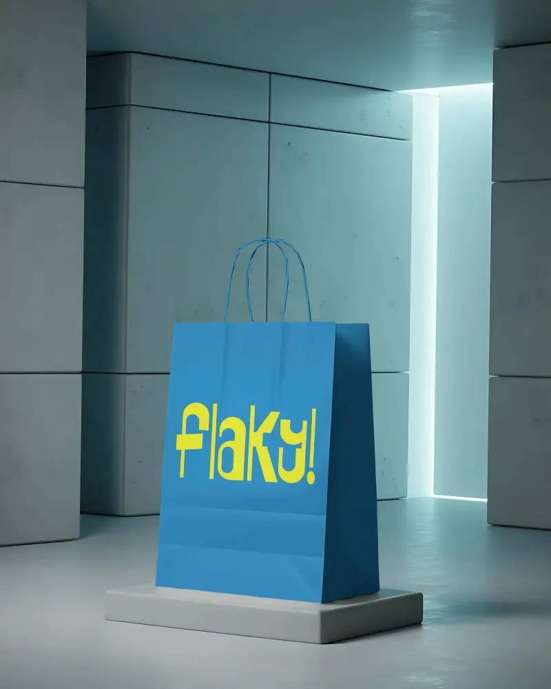 Eco Friendly Paper Bag Mockup With Handle Ideal For Branding And Retail Packaging Solutions