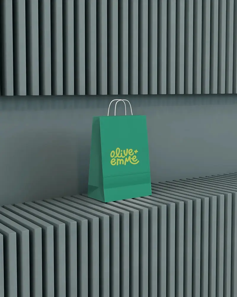 High Quality Paper Bag Mockup With Handle For Sustainable Packaging Design Showcase