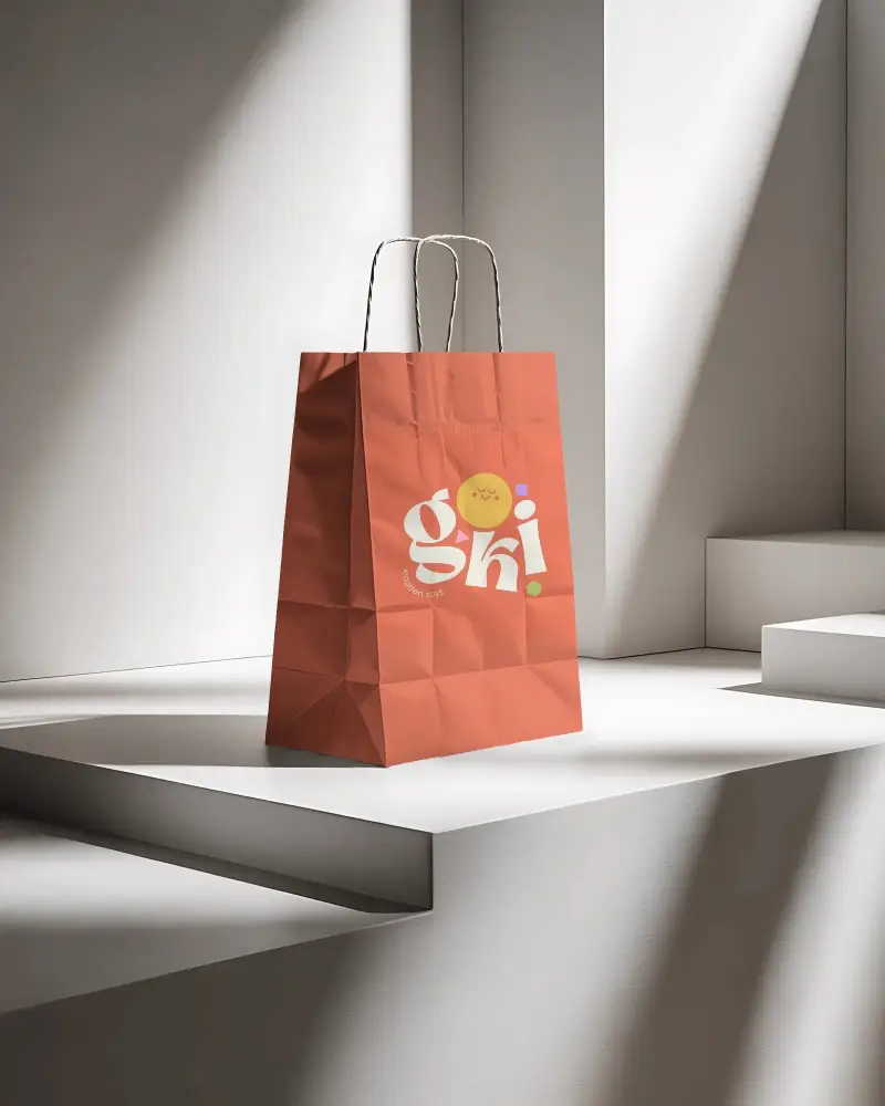 Premium Paper Bag Mockup For Retail Packaging Design Display Blank
