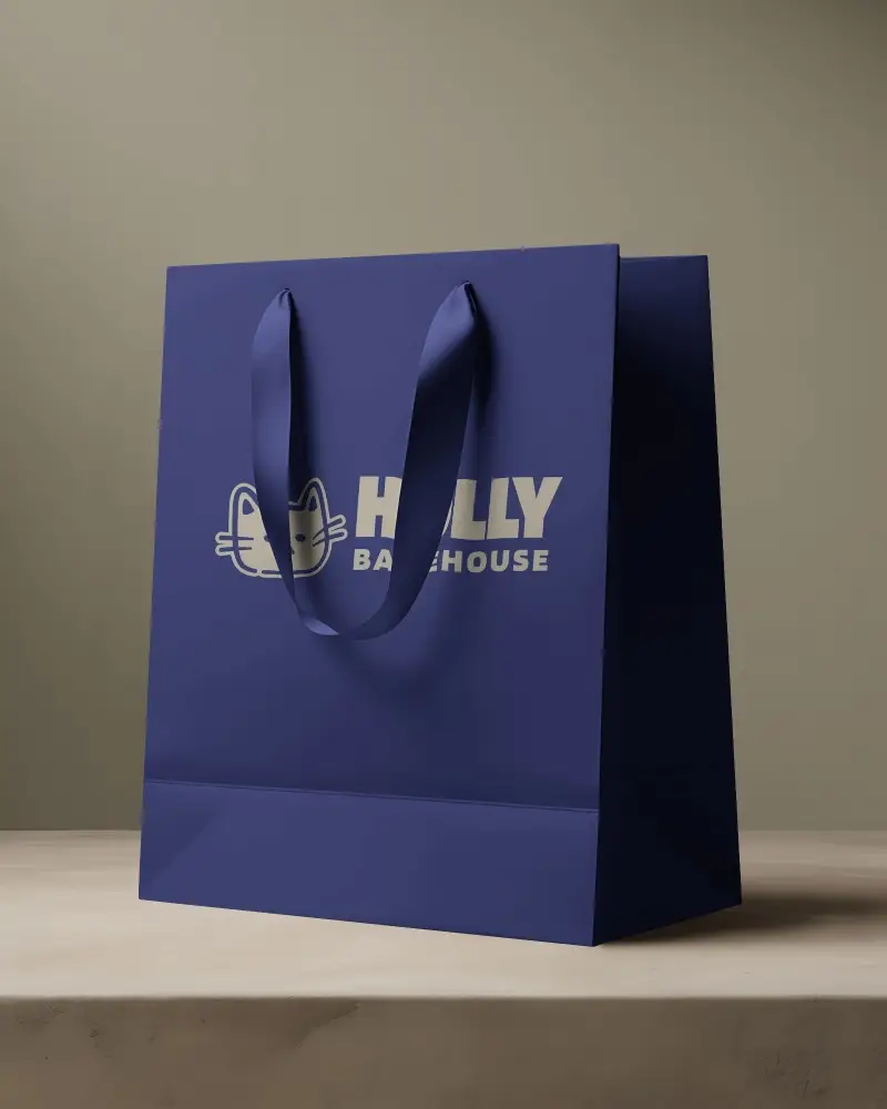 Bakery Paper Bag Mockup On Tabletop Clean Studio Branding Presentation Ecommerce Style