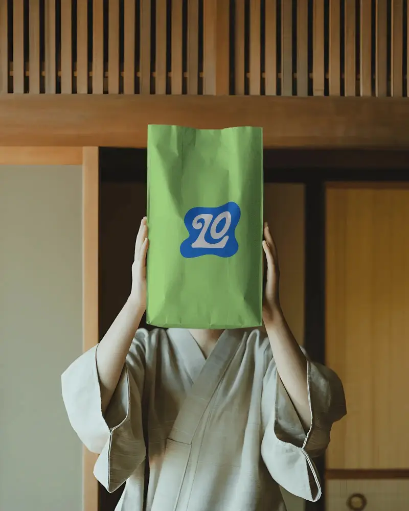 Eco Friendly Paper Bag Mockup Showing Front And Side Views For Custom Logo Printing