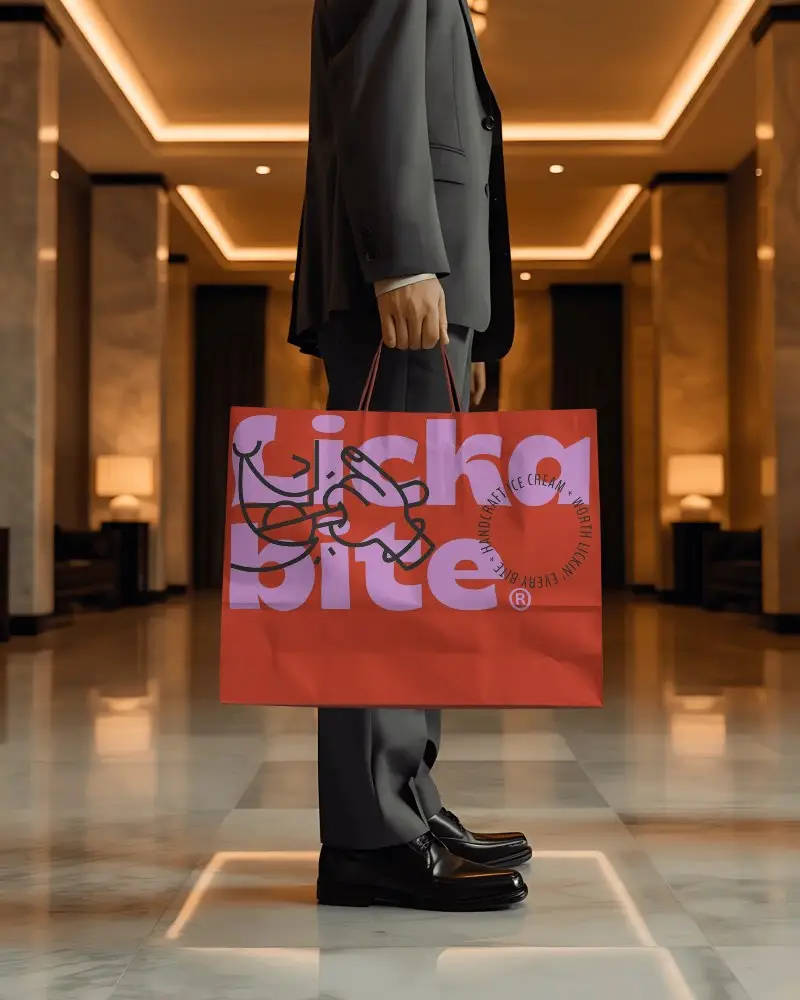 Luxury Retail Paper Bag Mockup With Formal Attire For Professional Marketing And Advertising