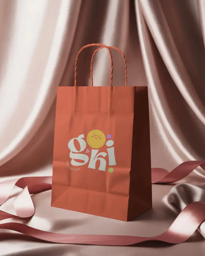 Kraft Paper Bag With Twisted Handles For Retail Packaging And Branded Gift Presentation