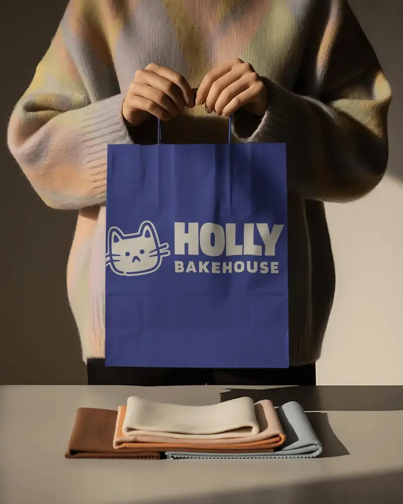 Eco Friendly Paper Bag Mockup Sturdy Handles For Fashion Retail Promotion And Brand Packaging