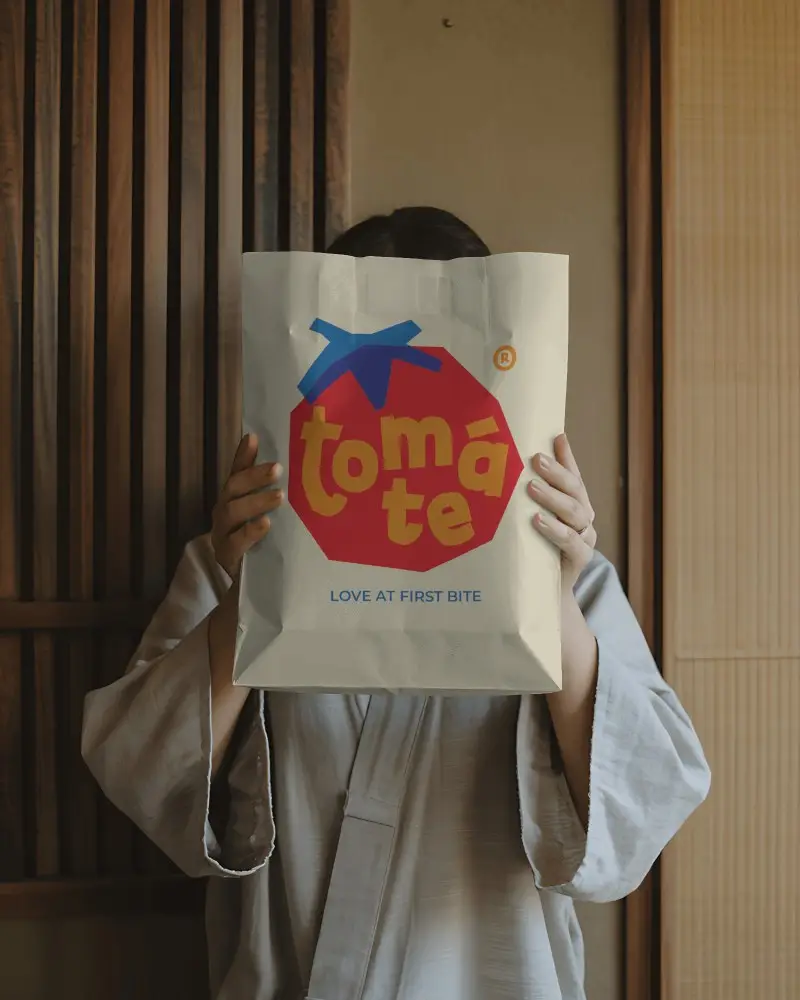 Person Holding Large Paper Bag Mockup For Branding And Packaging Design