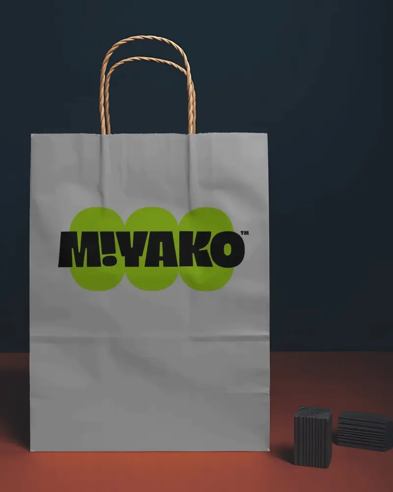 Eco Friendly Paper Bag Mockup With Twisted Handles For Retail Packaging And Brand Presentation