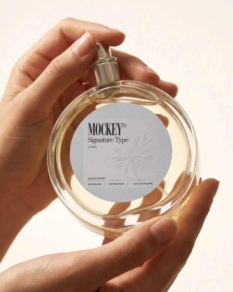 Luxury Round Perfume Mockup For Branding And Packaging Design Presentation