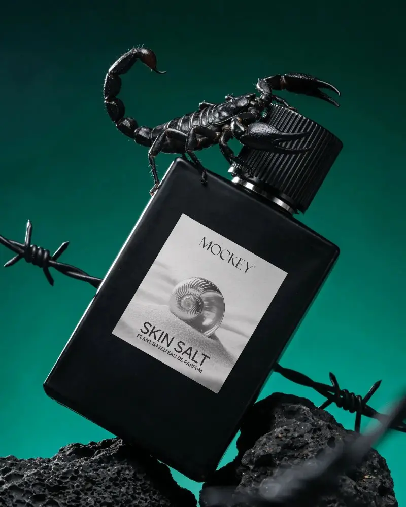 Edgy Unique Perfume Packaging Mockup With Intense Scorpion Design Element