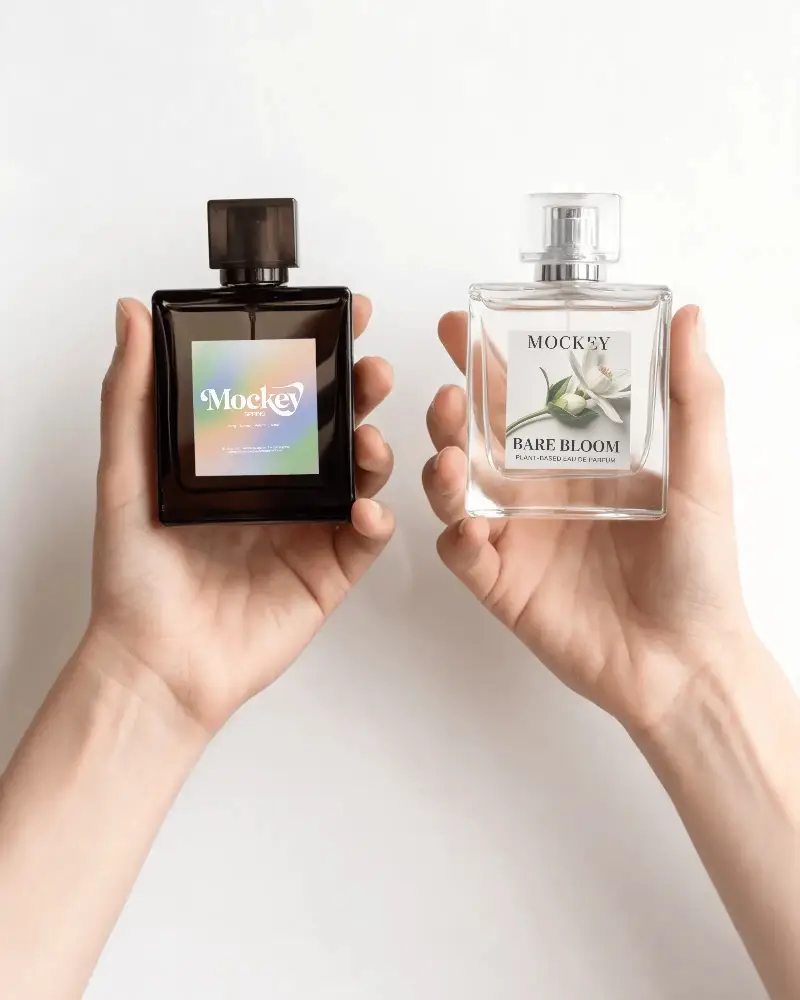 Elegant Minimalist Perfume Bottle Mockup For Luxury Fragrance Brand Presentation