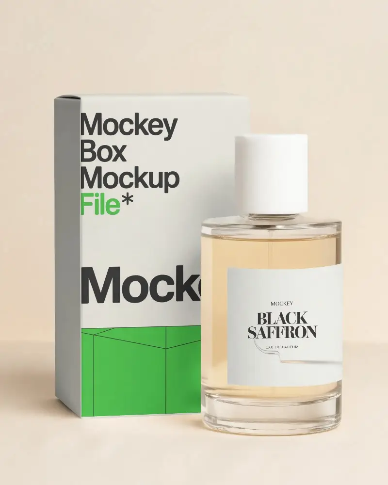 Luxury Perfume Packaging Mockup Simple Clean Bottle Design For Brand Presentation Use