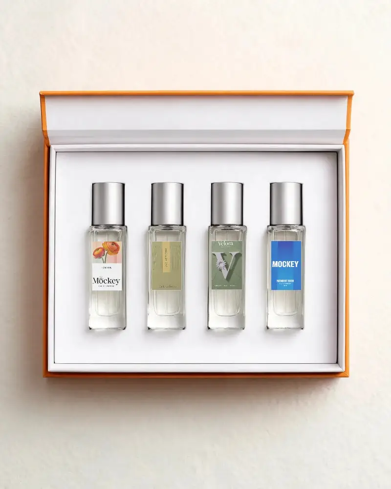 Premium Perfume Mockup In Elegant Box Presentation Ideal For Brand Display Purposes