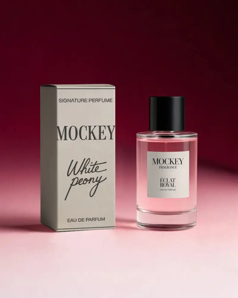 Premium Elegant Perfume Bottle Mockup With Minimalist Packaging For Luxury Fragrance Display