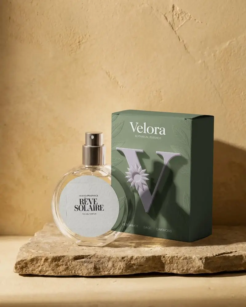 Elegant Spray Perfume Mockup Showcasing Clear Container With Minimalist Packaging