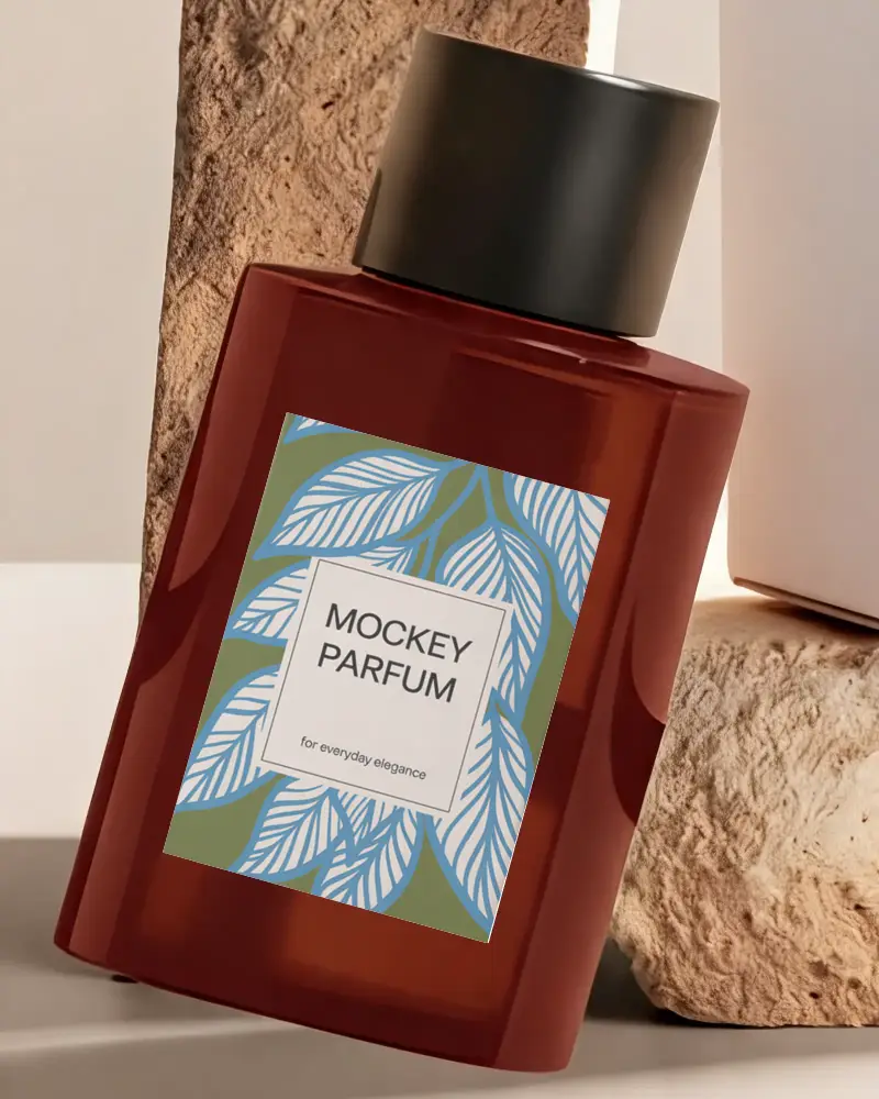 Premium Glass Perfume Bottle Mockup For Natural Fragrance Brand Design Presentation