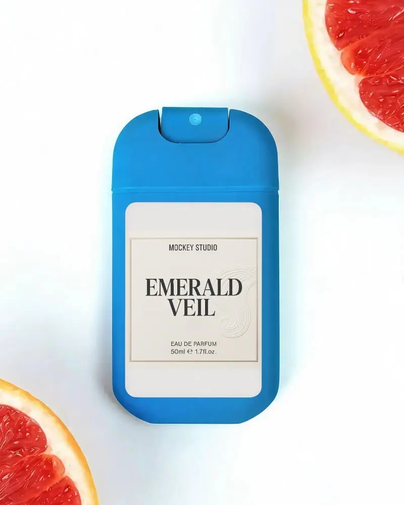 Citrus Fresh Perfume Mockup For Fragrance Brand Promotion And Advertising