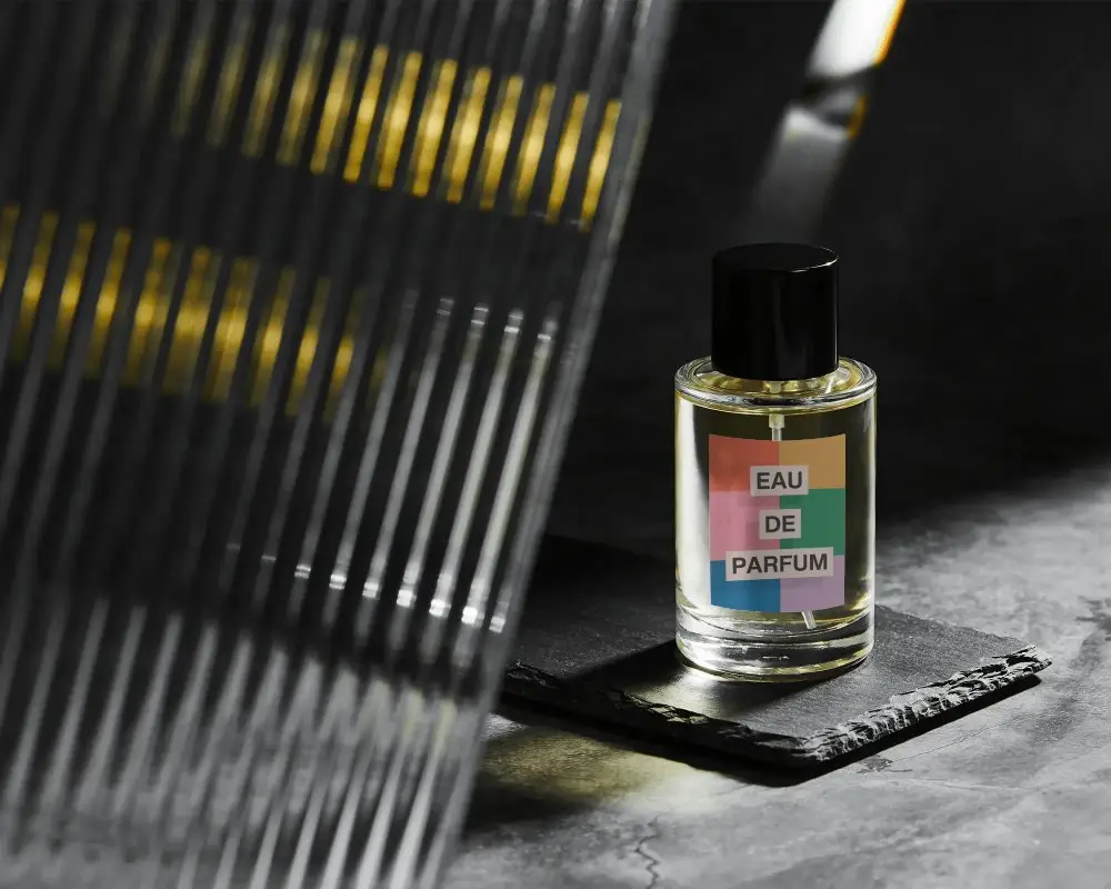 Premium Glass Perfume Bottle Mockup For Luxury Fragrance Packaging Designs
