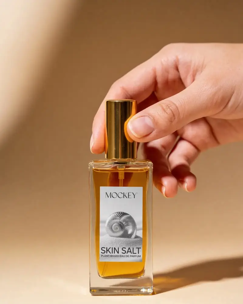 High Quality Glass Perfume Bottle Mockup For Fragrance Brand Marketing Presentation