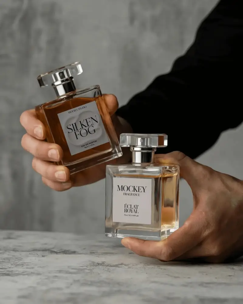 Luxury Perfume Bottle Mockup For Brand Presentation And Packaging Design Promotion