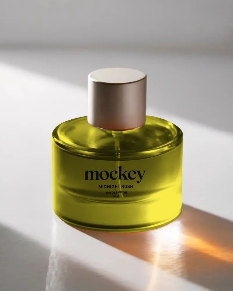 Sleek Modern Elegant Perfume Bottle Mockup For Luxury Fragrance Packaging Design