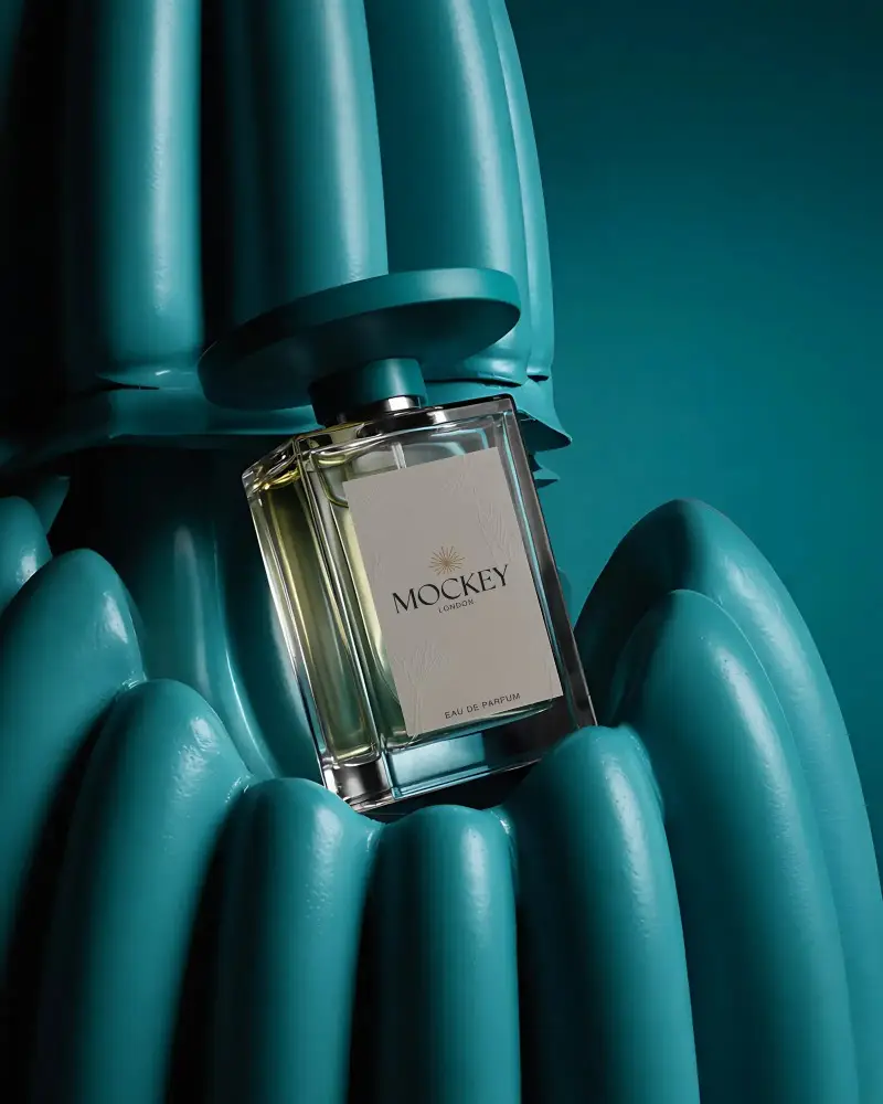 Luxury Perfume Bottle Mockup With Creative Modern Artistic Background For Branding