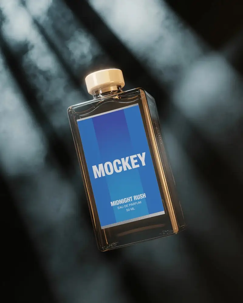 Luxury Perfume Bottle Mockup With Elegant Modern Design For Branding And Label Display