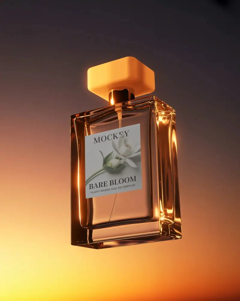 Premium Spray Perfume Packaging Mockup Modern Design Simple Label Glass Bottle