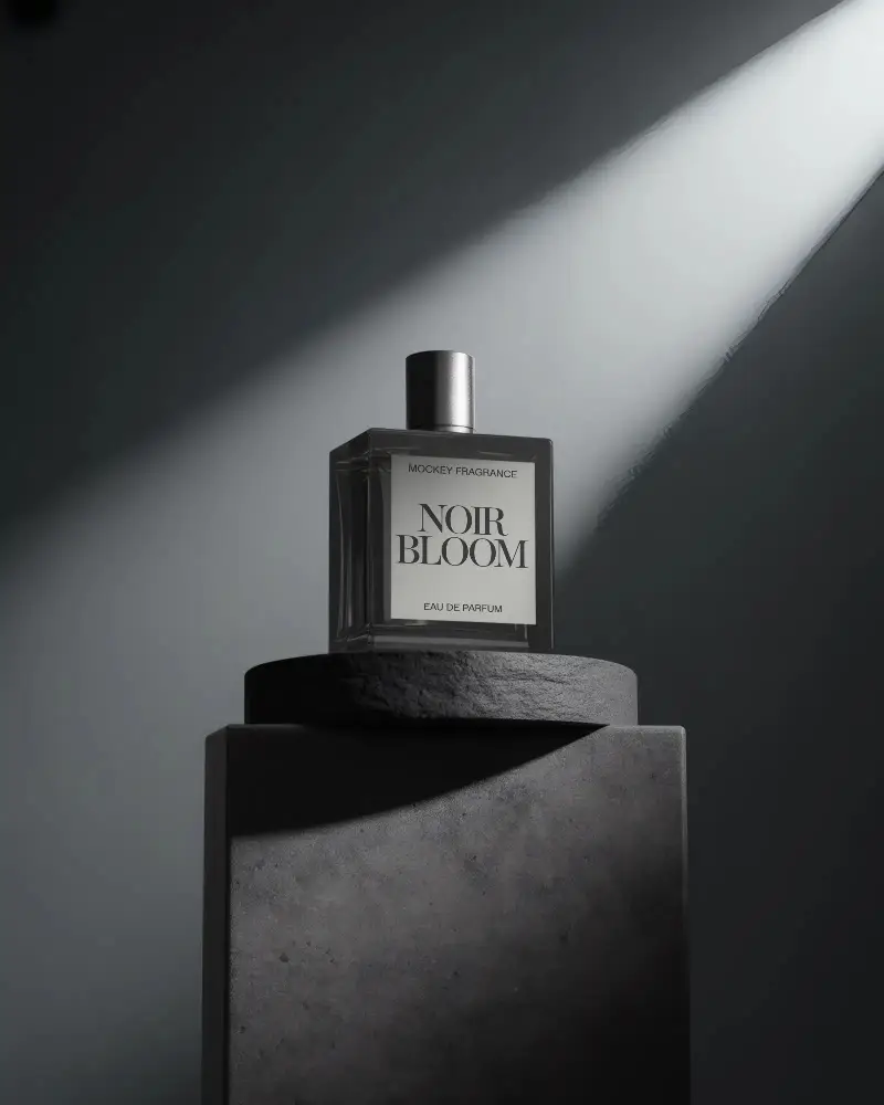 minimalist-perfume-bottle-mockup-on-solid-pedestal-with-spotlight-for-luxury-brand-presentation