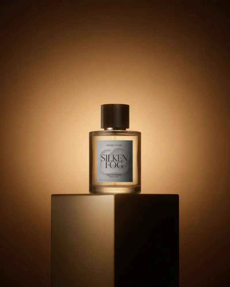 Exclusive Luxury Perfume Bottle Mockup With Minimalist Label Design And High End Appeal